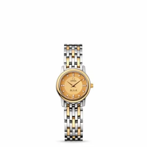 Omega De Ville Prestige Quartz 22 Stainless Steel / Yellow Gold / Champagne / Bracelet 4370.16.00 (43701600)